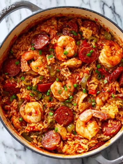 A bowl of shrimp and sausage gumbo.