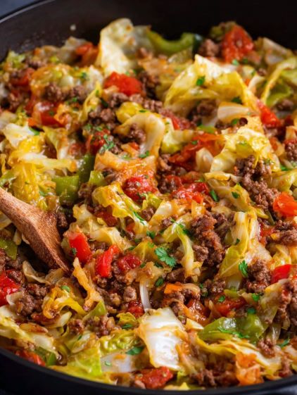 A close up of a delicious beef and vegetable stir fry.