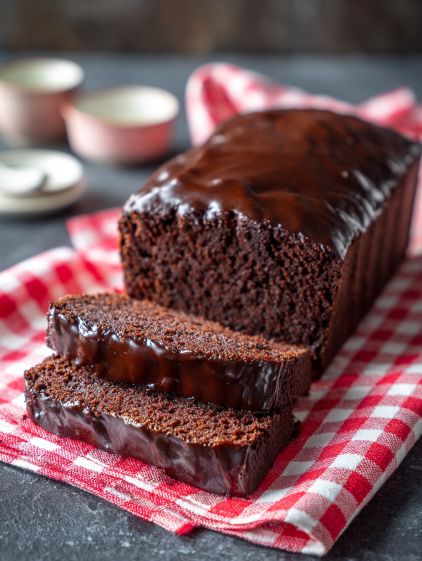 A slice of hot fudge brownie bread.