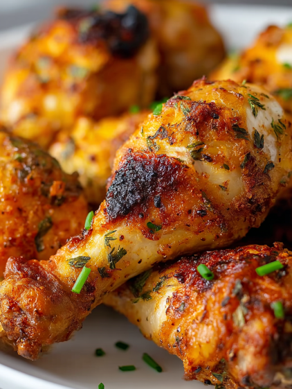 A plate of chicken wings with herbs on them.