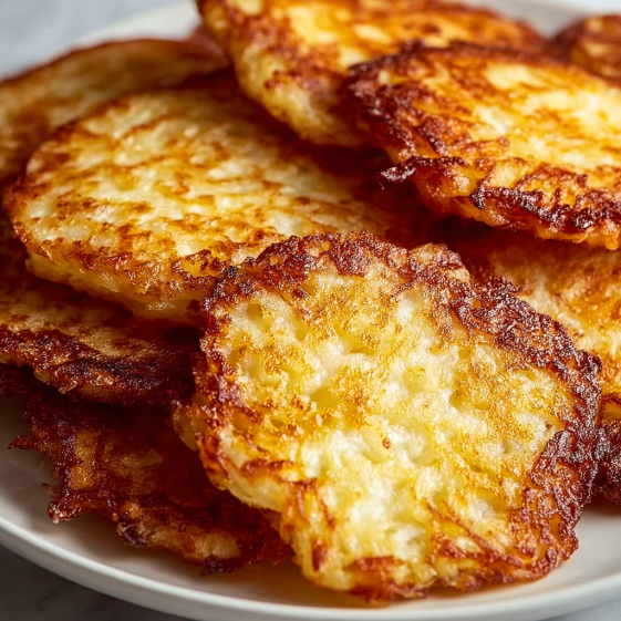 A plate of German potato pancakes.
