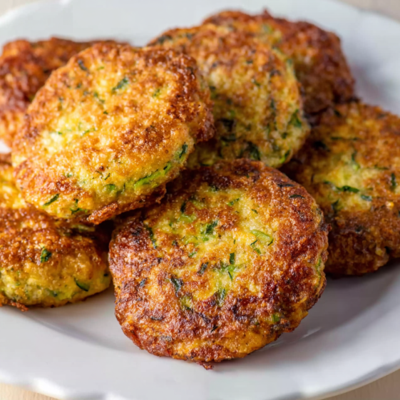A plate of zucchini fritters.