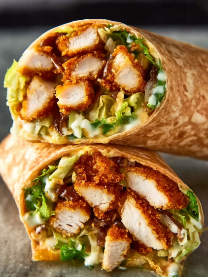 A crispy chicken Caesar wrap.