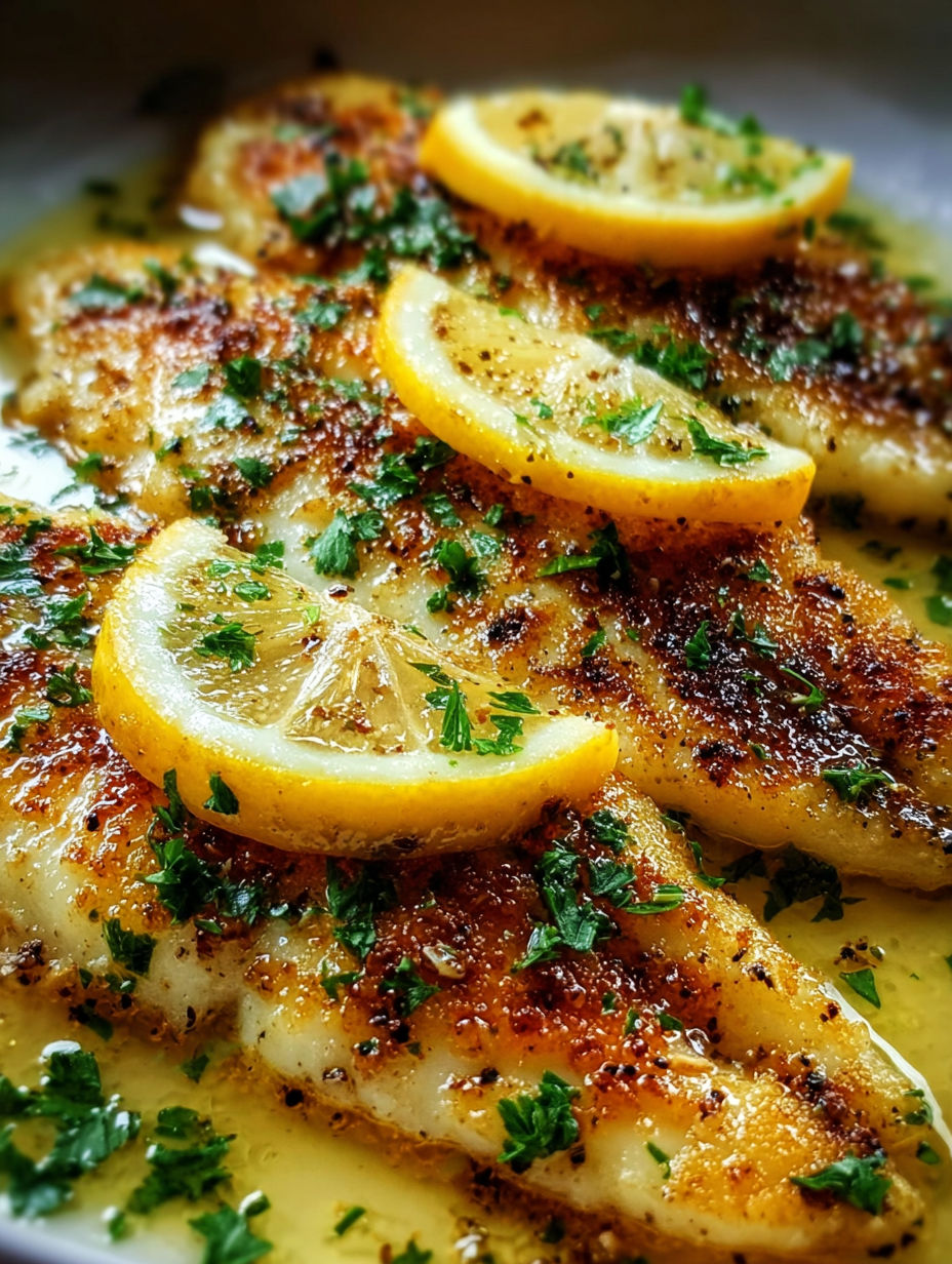 A zesty lemon butter fish fillet.