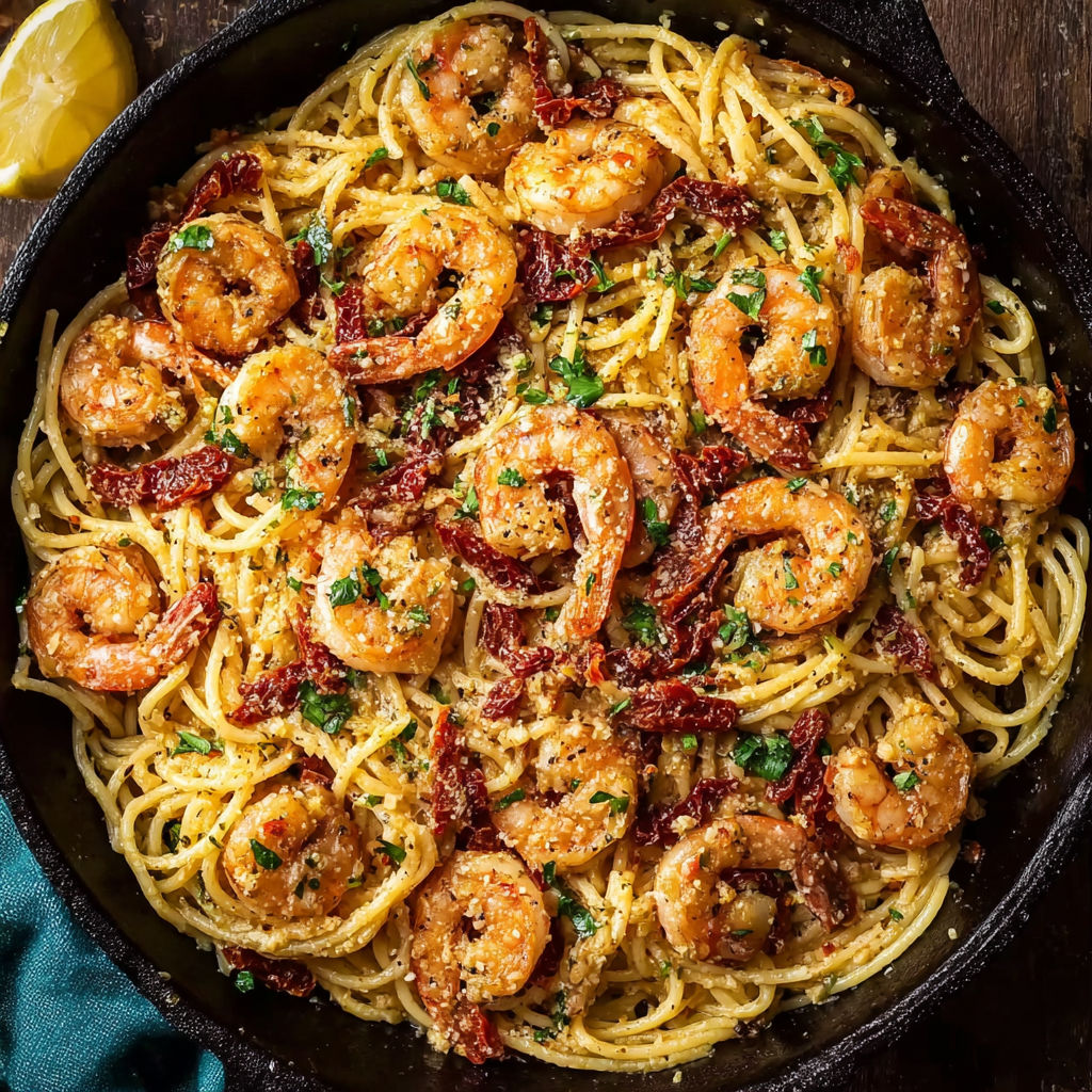 A delicious Cajun Shrimp Pasta Delight.