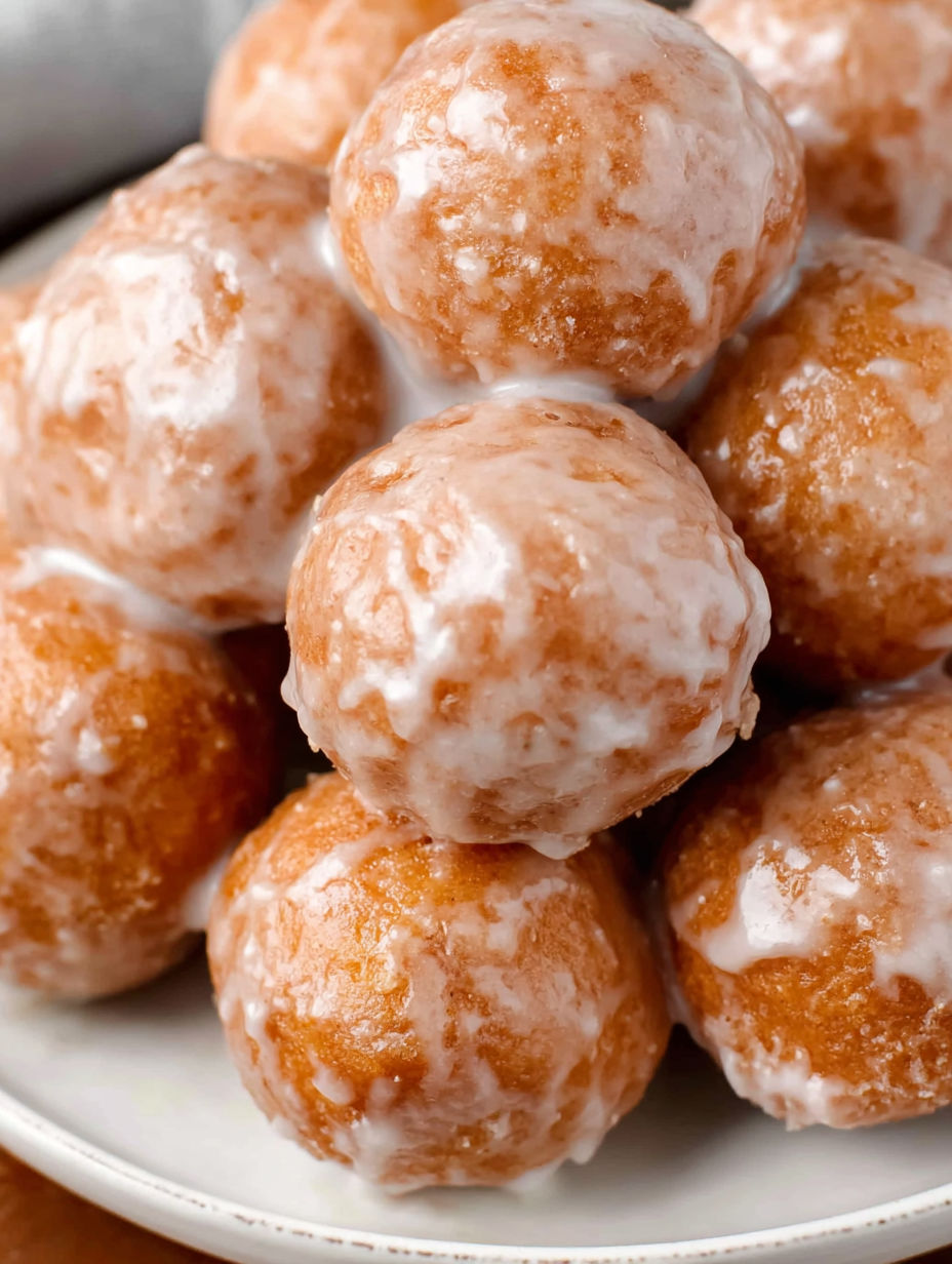 A plate of doughnuts with white icing.