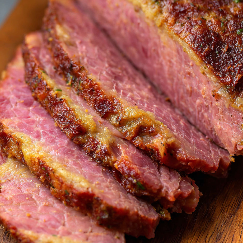 A slice of corned beef in an Instant Pot.