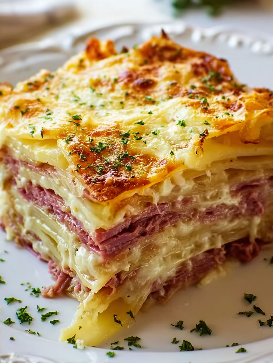 A layered Reuben Casserole Bake.