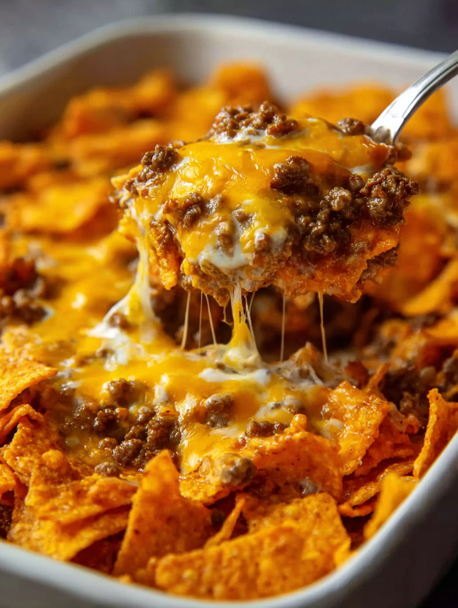 A fork is in a bowl of Doritos.