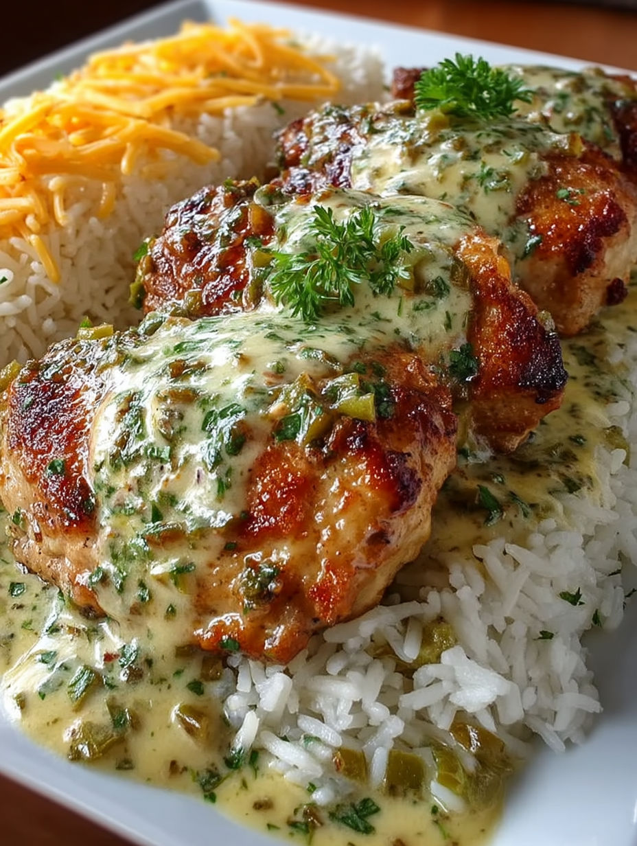 A plate of rice with chicken on top.