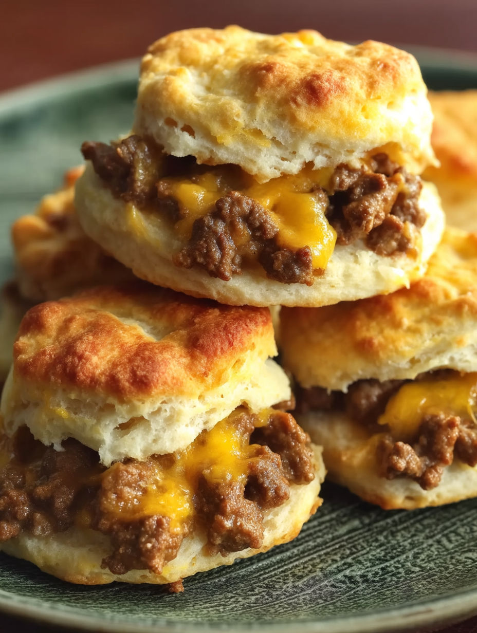 Chopped cheeseburger biscuits bake.