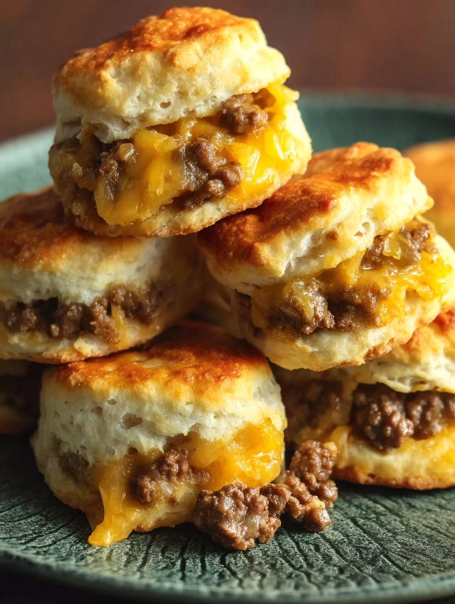Chopped cheeseburger biscuits bake.