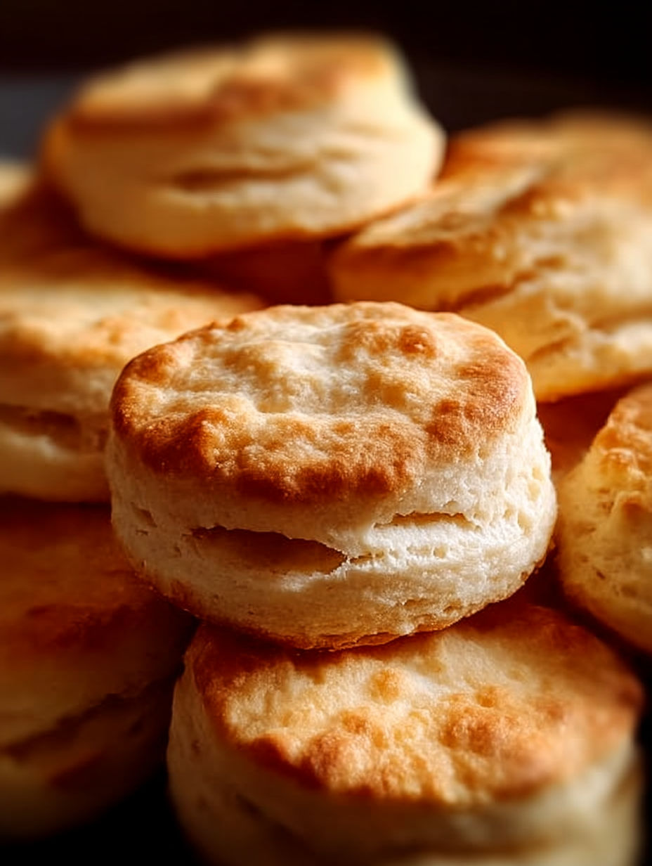 Two biscuits on a plate.