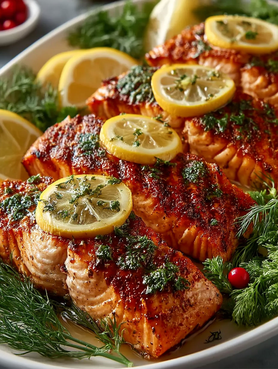 Sous Vide Salmon with Lemon and Herbs.