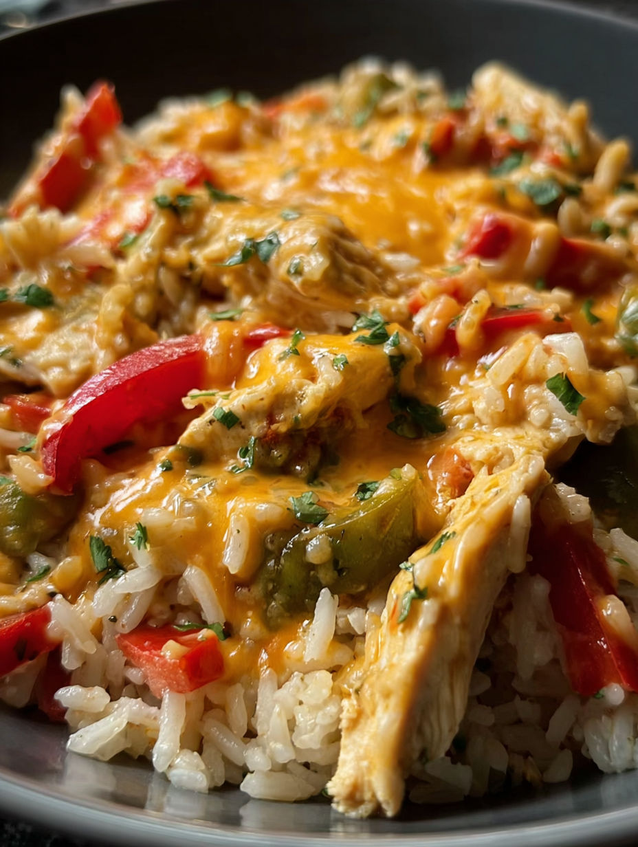 A skillet with chicken and rice.