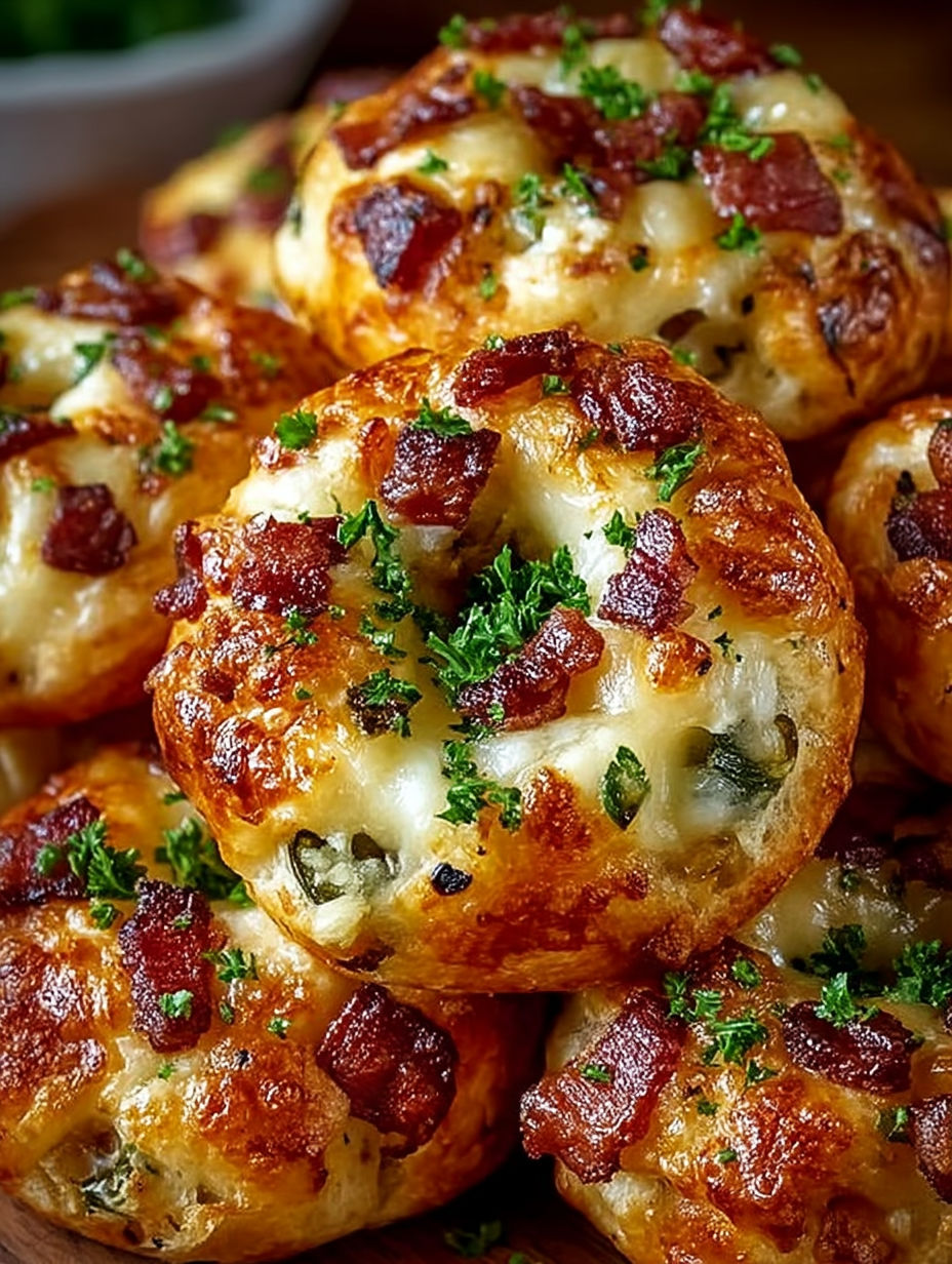 A plate of cheesy party bites.