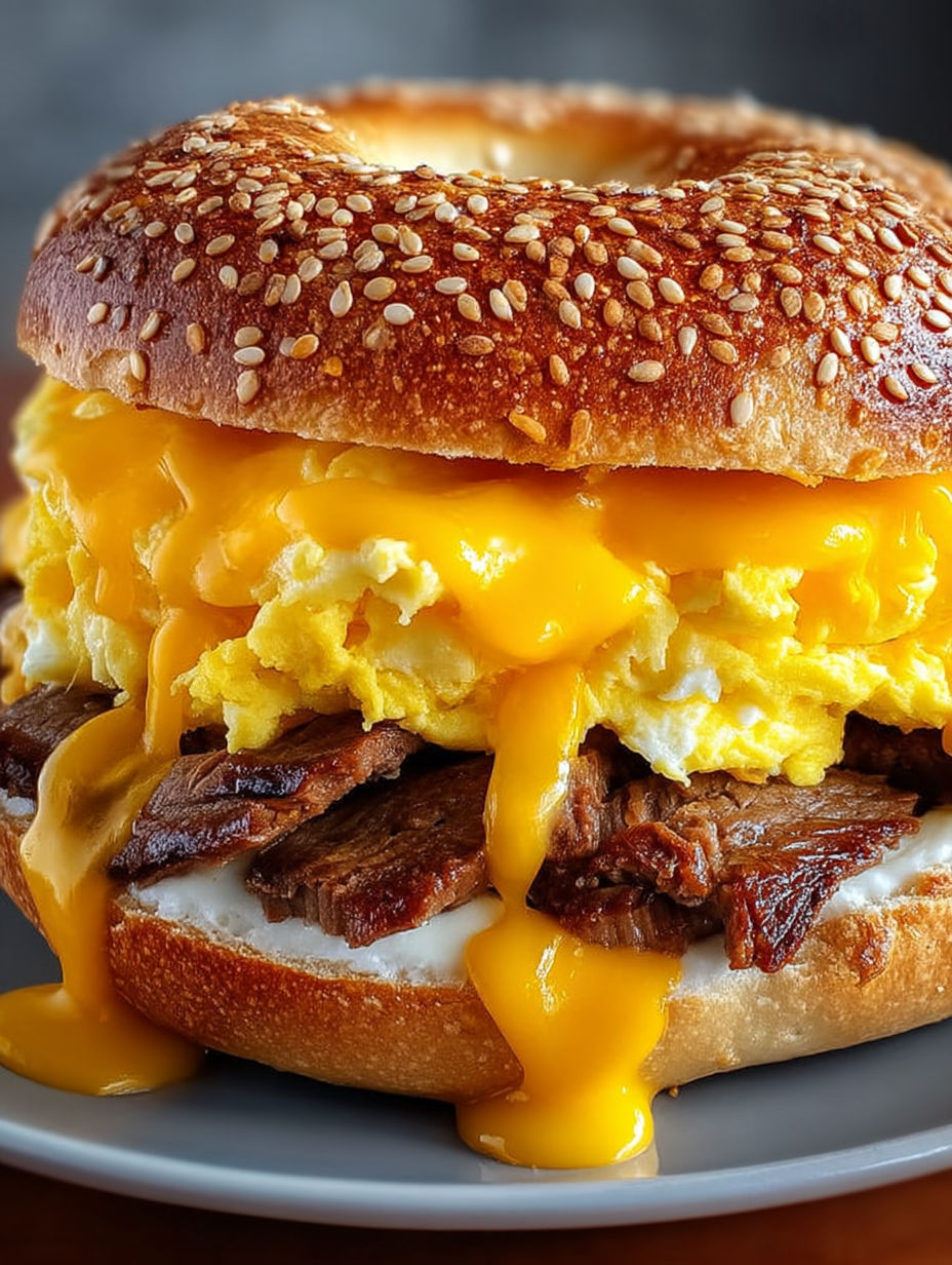 A McDonald's Steak, Egg & Cheese Copycat sandwich.