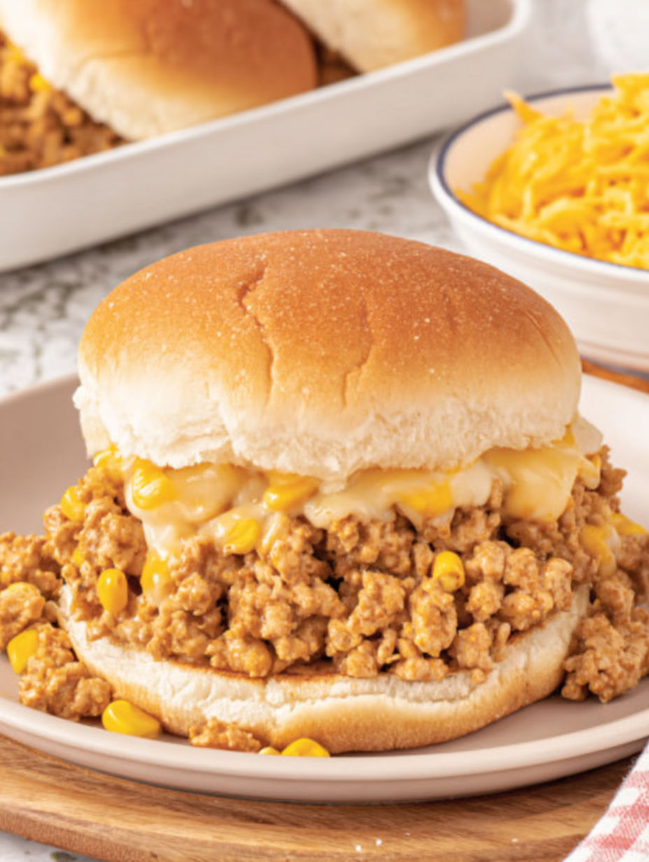 A sandwich with cheese and meat on top.