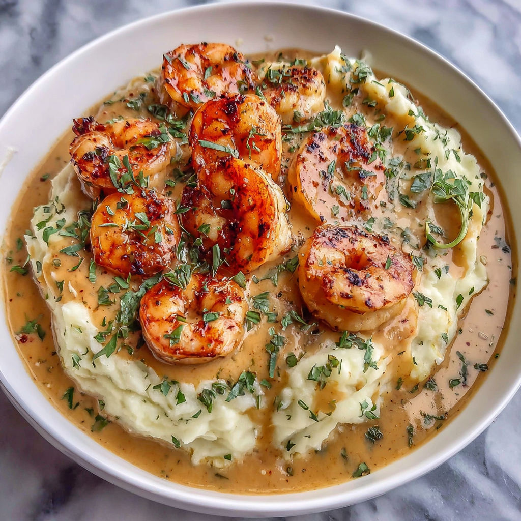 A bowl of food with shrimp and other ingredients.