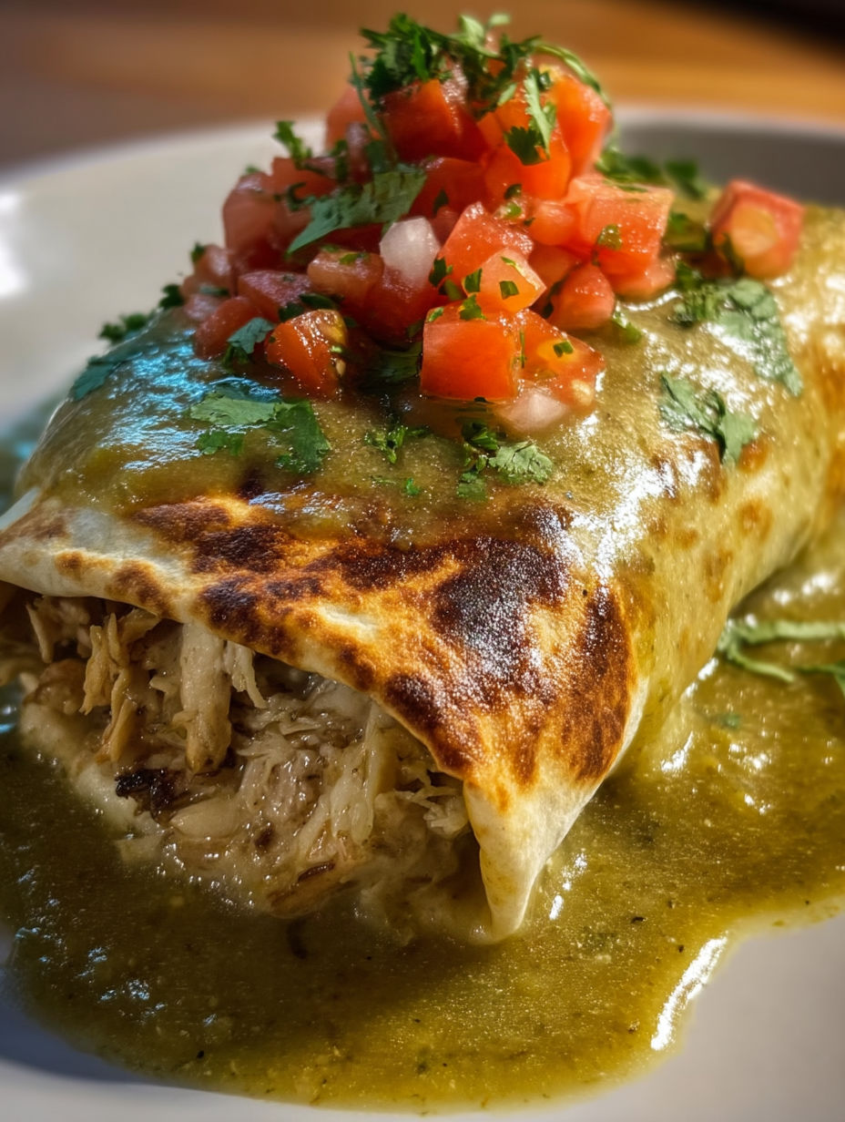 A plate of chili verde hatch burritos.