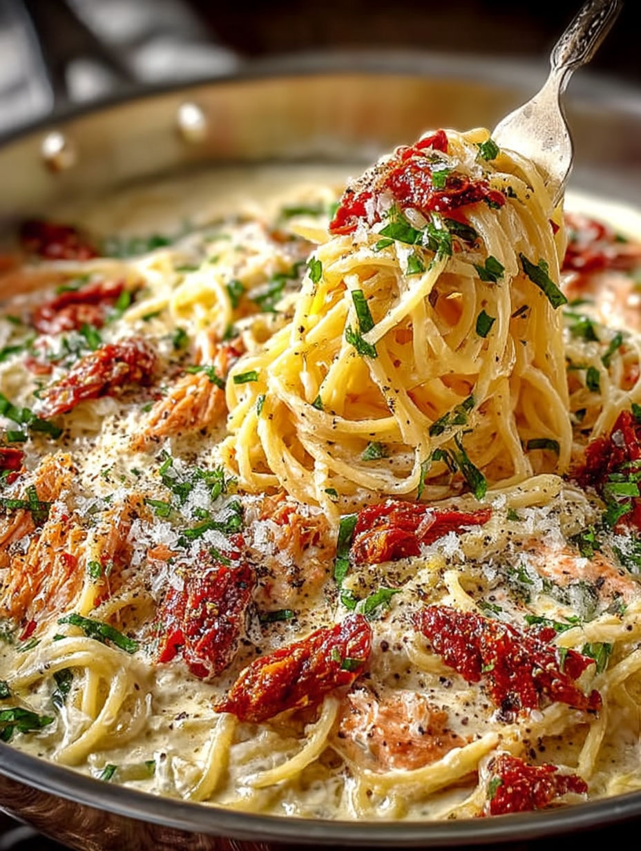 A close up of a dish with pasta and tomatoes.