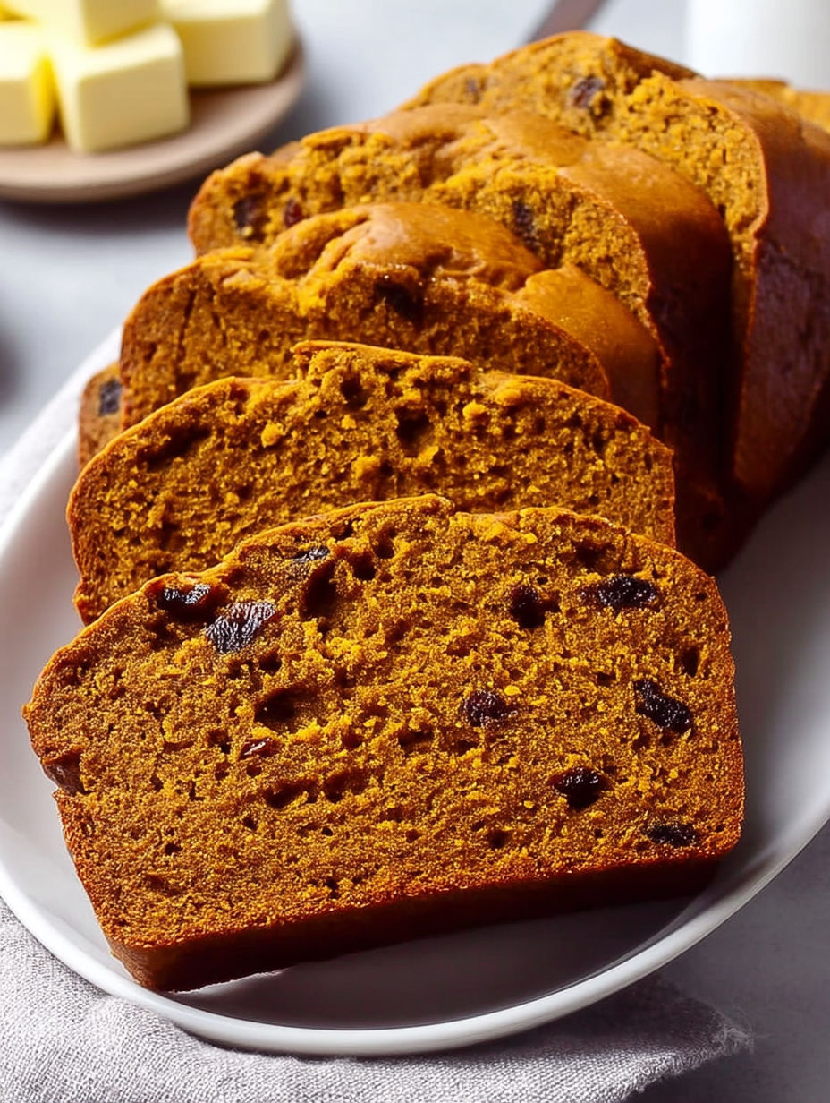 A loaf of moist spiced sweet potato bread.