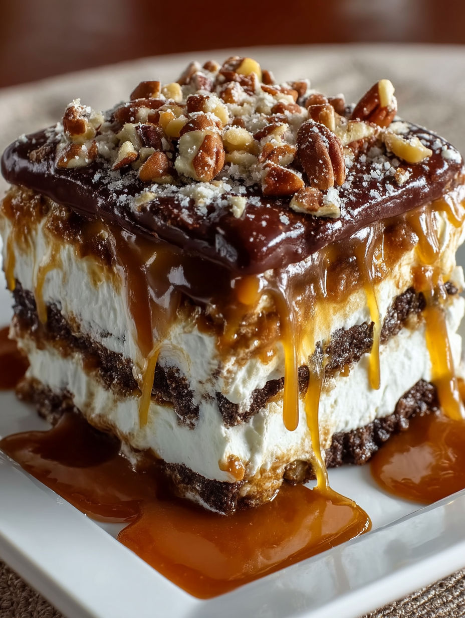 A close up of a delicious dessert.