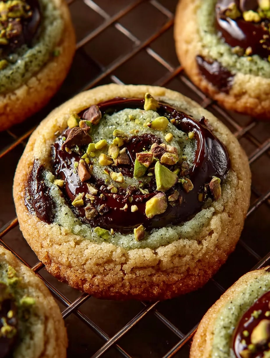 A cookie with chocolate and almonds.