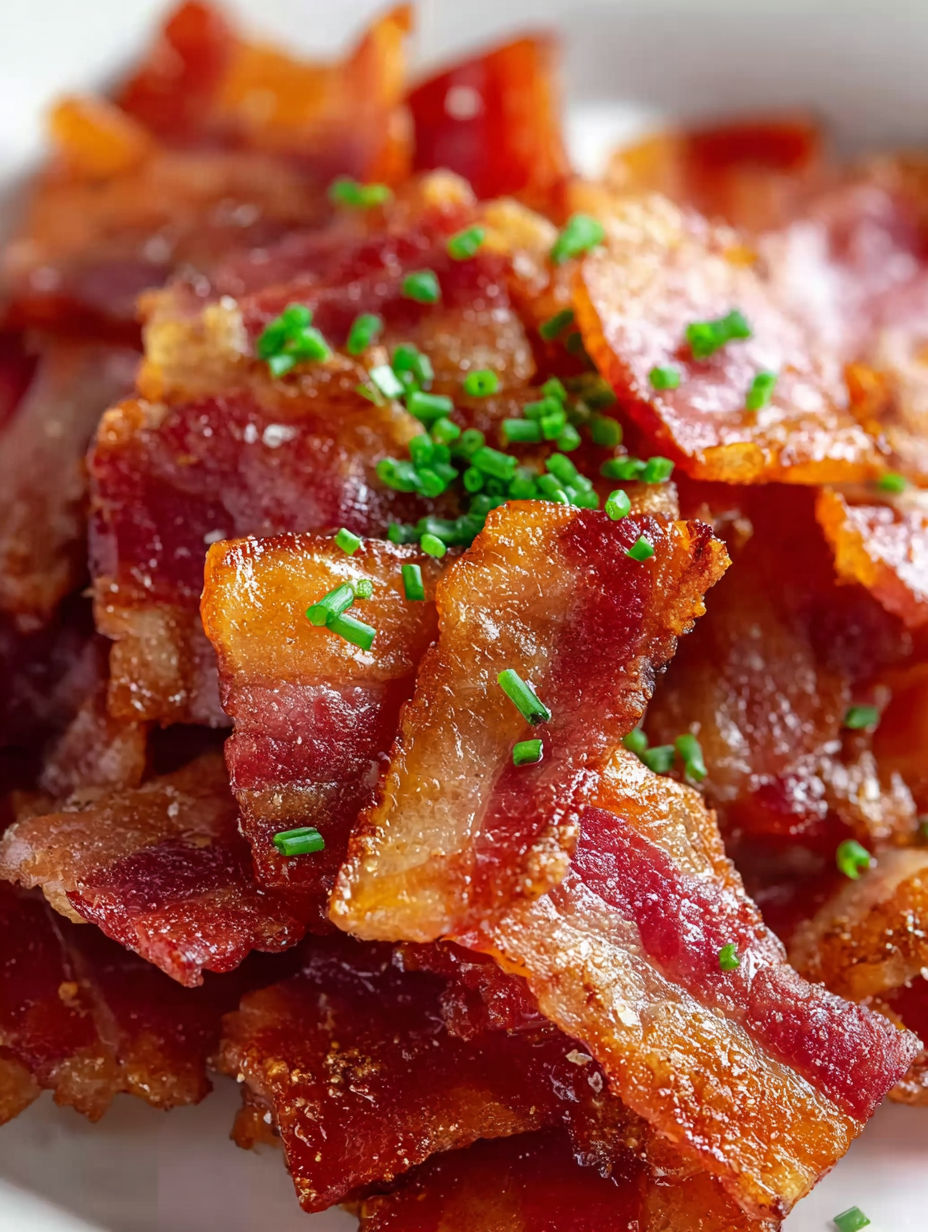 Bacon crackers with green onions.