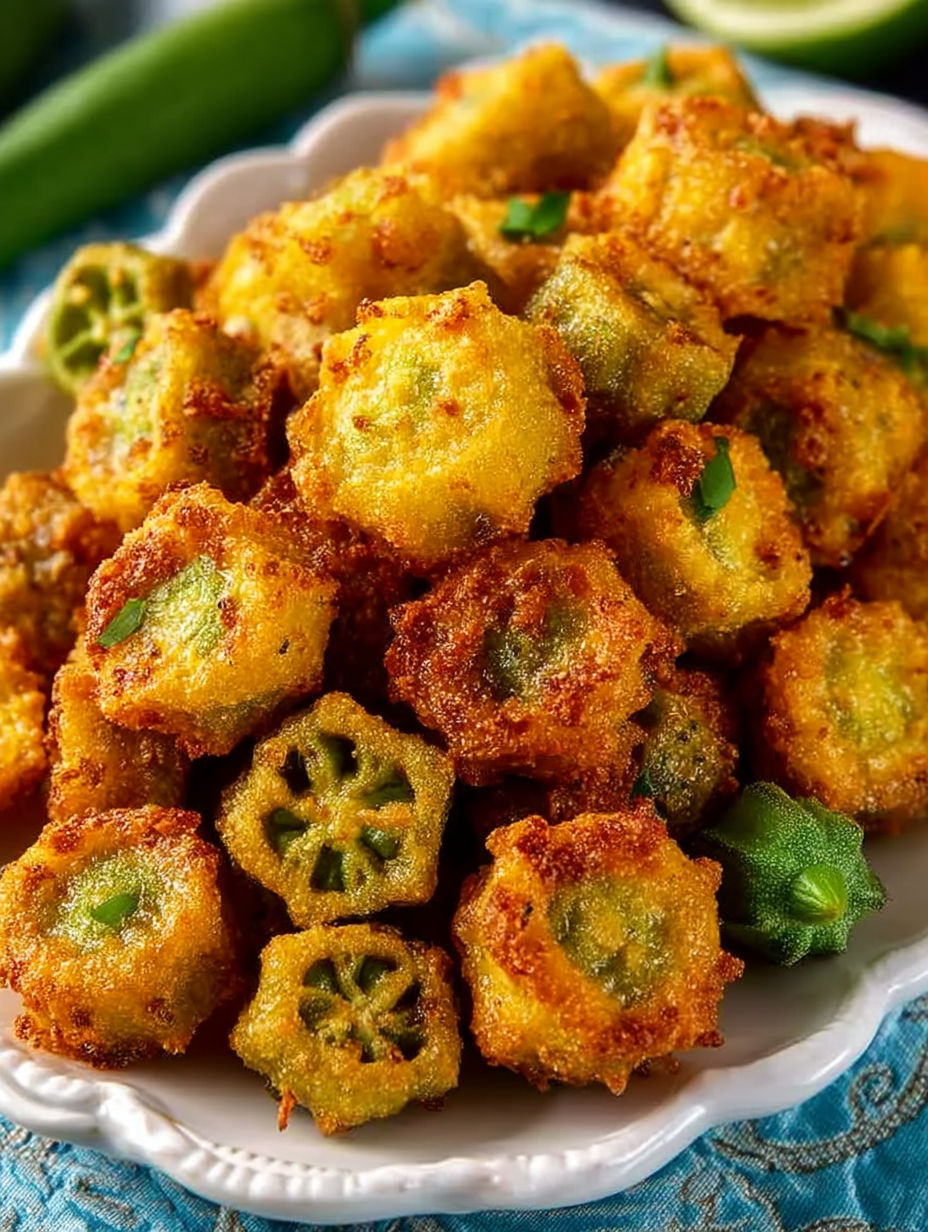 A plate of fried okra.