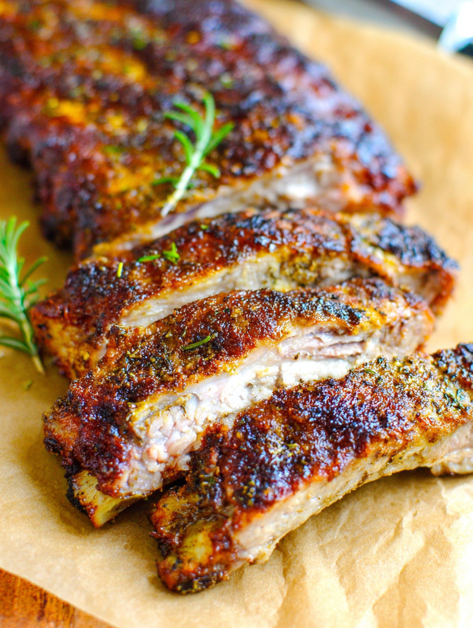 A close up of a pile of ribs on a paper towel.