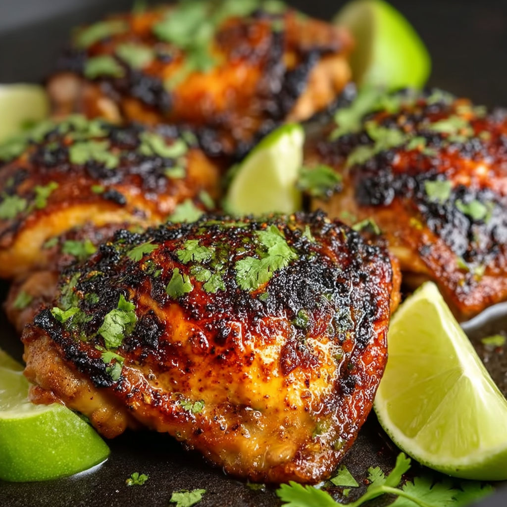 Chicken with cilantro and lime.