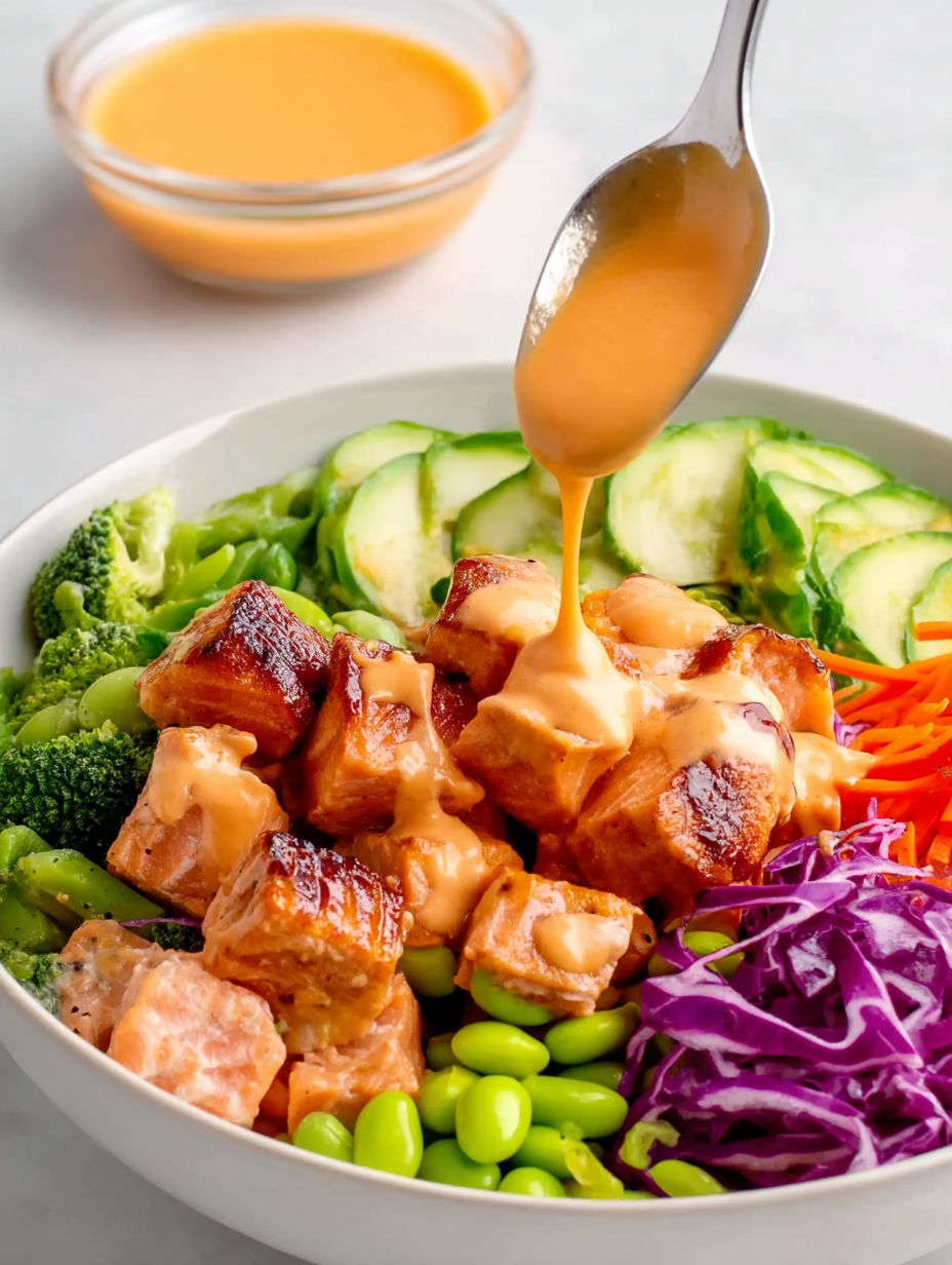 A bowl of food with a spoon in it.