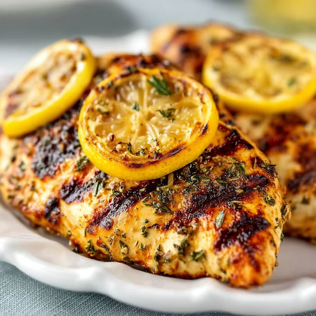 Grilled Italian Lemon Garlic Chicken.