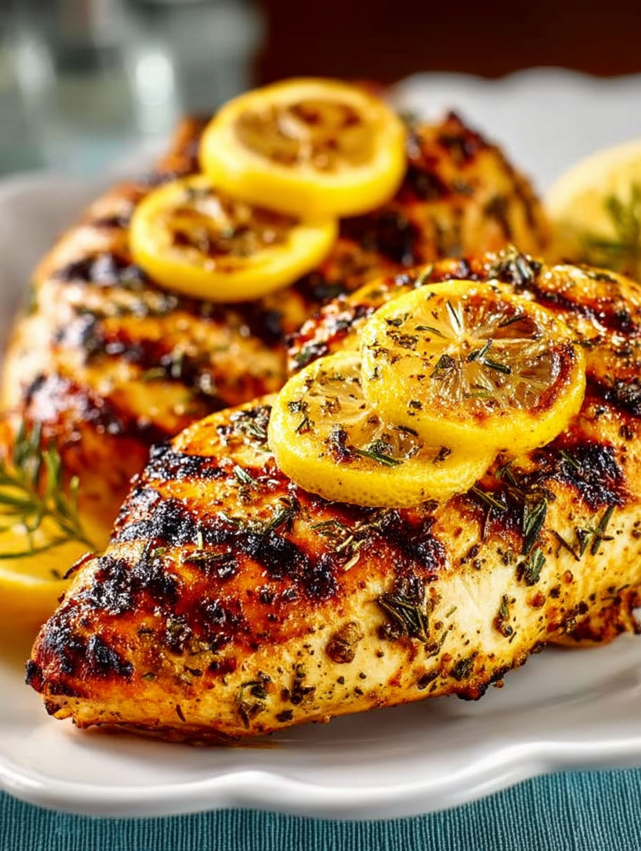 Grilled Italian Lemon Garlic Chicken.