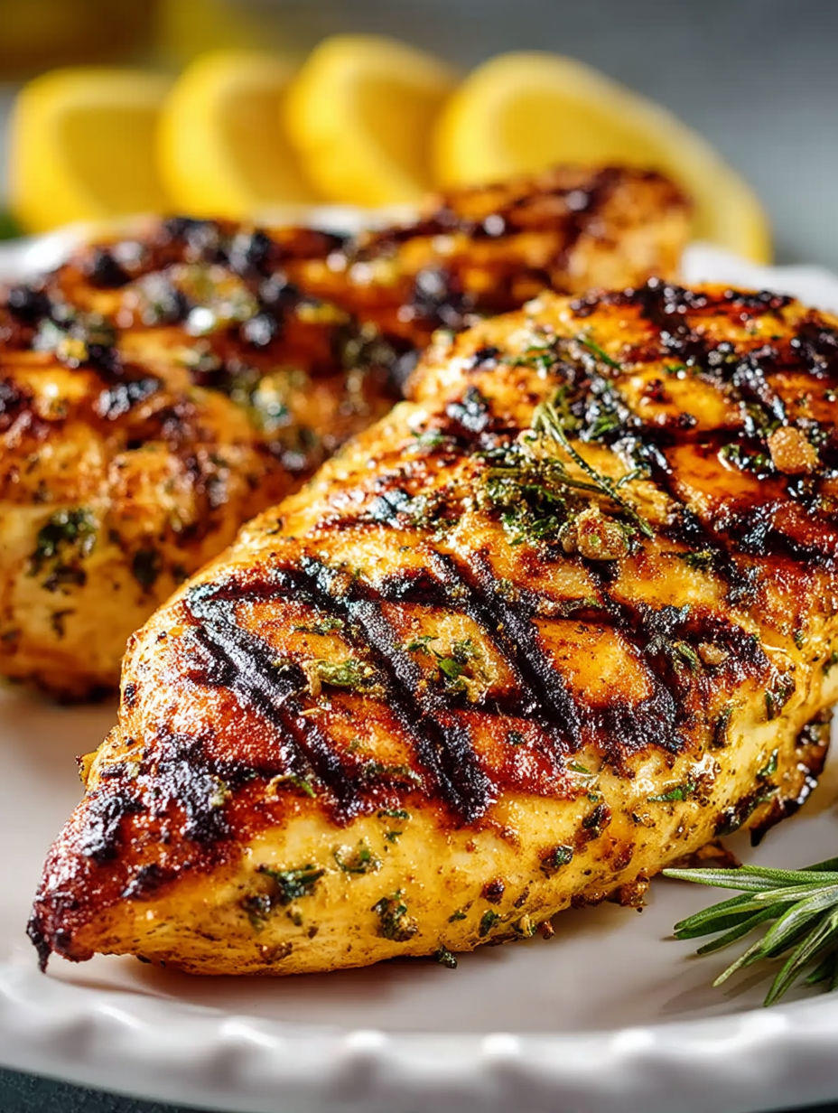 Grilled Italian Lemon Garlic Chicken.
