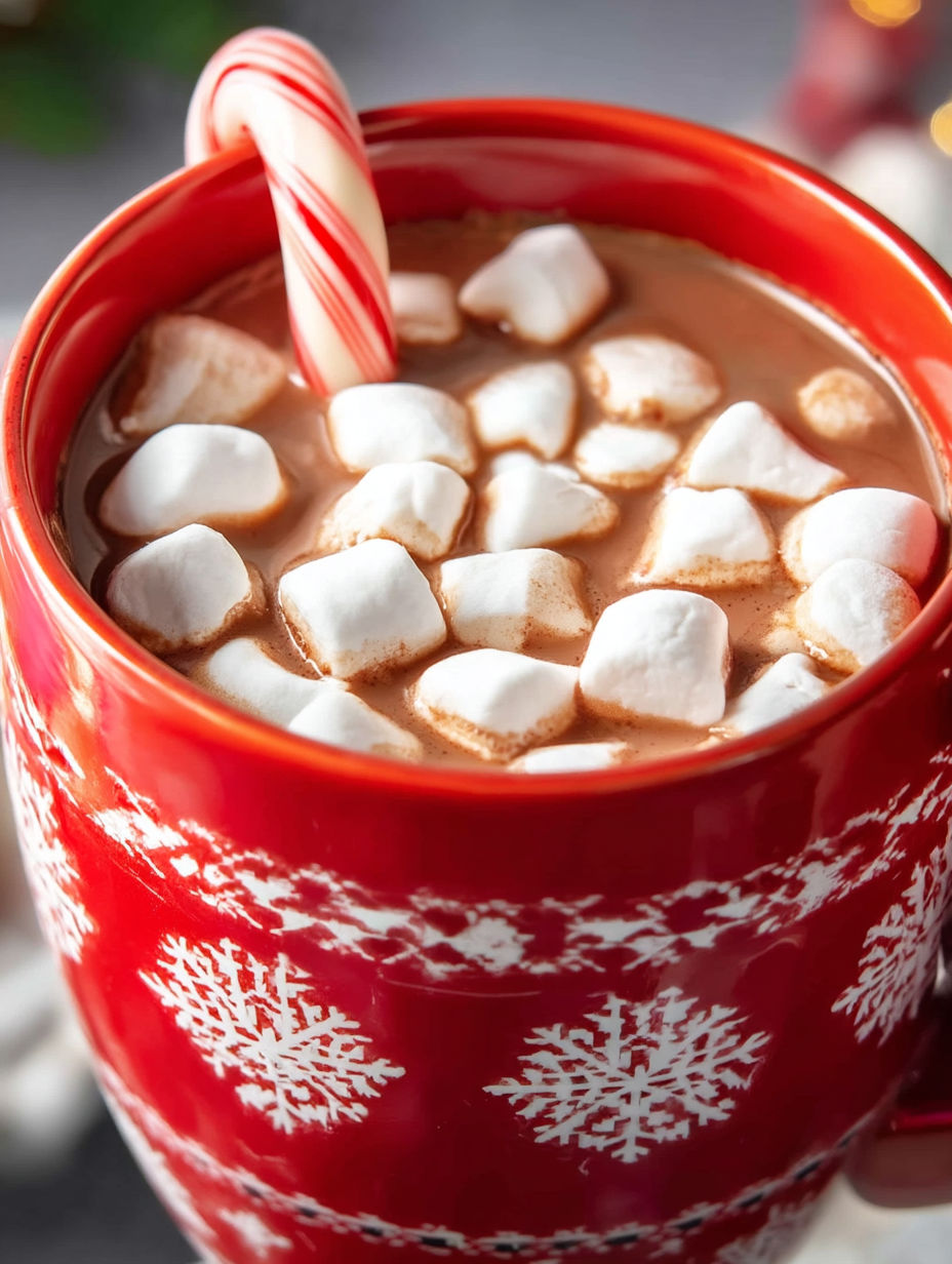 A cup of hot chocolate with marshmallows in it.