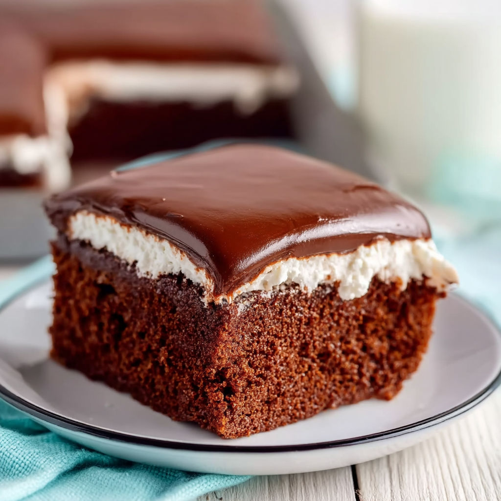 A slice of chocolate cake on a plate.