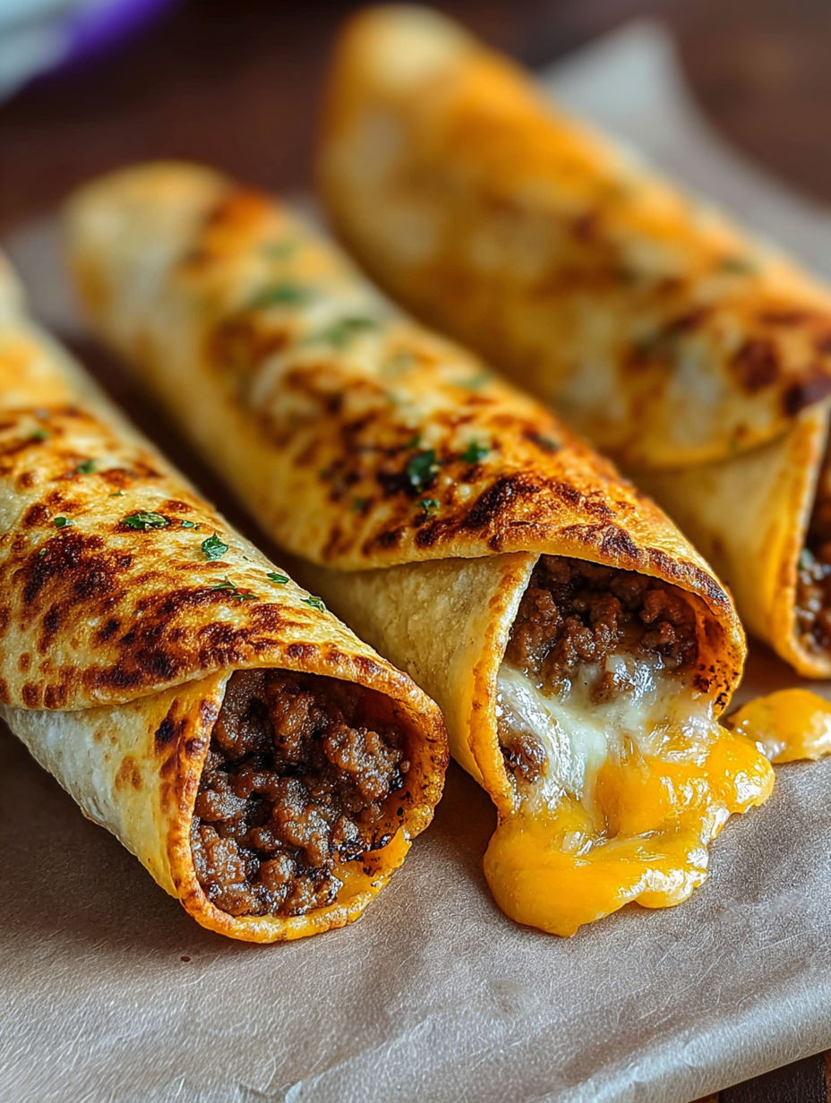 Garlic butter beef rollups on a table.