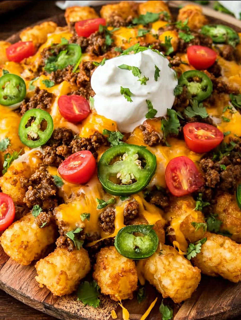 A plate of nachos with jalapenos and cheese.
