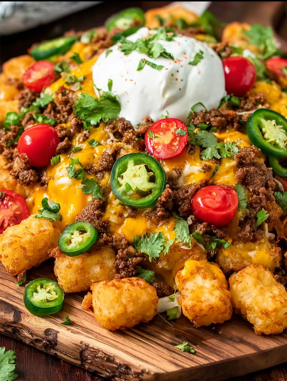 A plate of nachos with jalapenos and cheese.