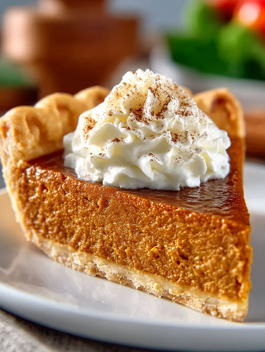 A slice of apple butter pie with whipped cream on top.