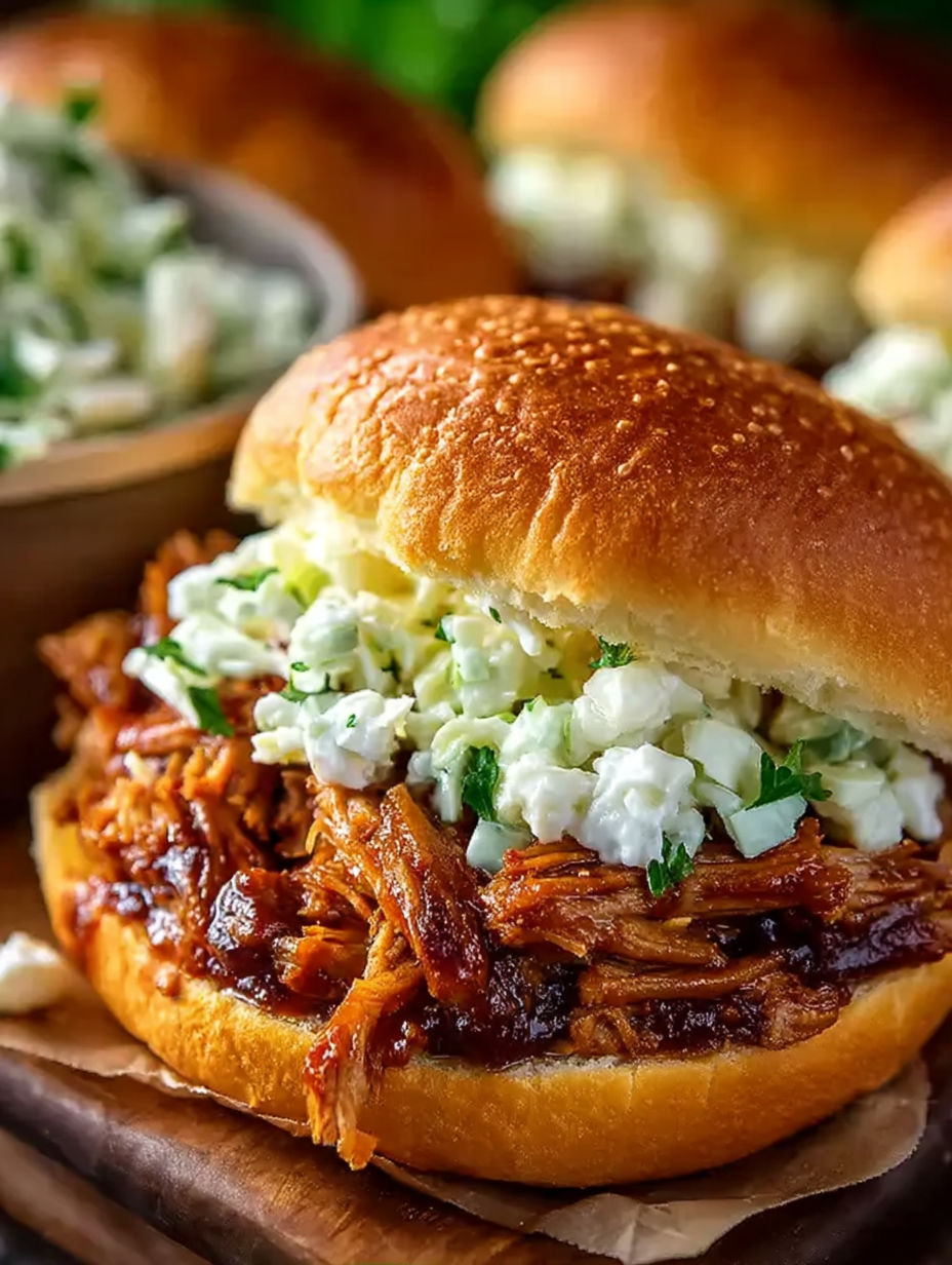 A sandwich with coleslaw and cheese.