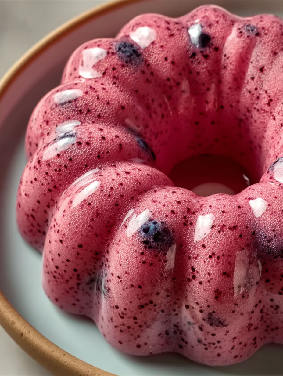 A cake with blueberries on top.