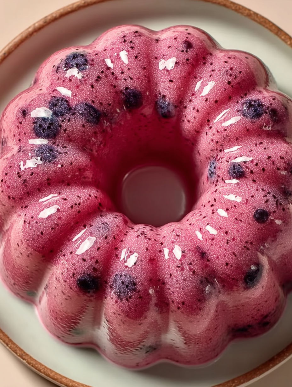 A cake with blueberries on top.