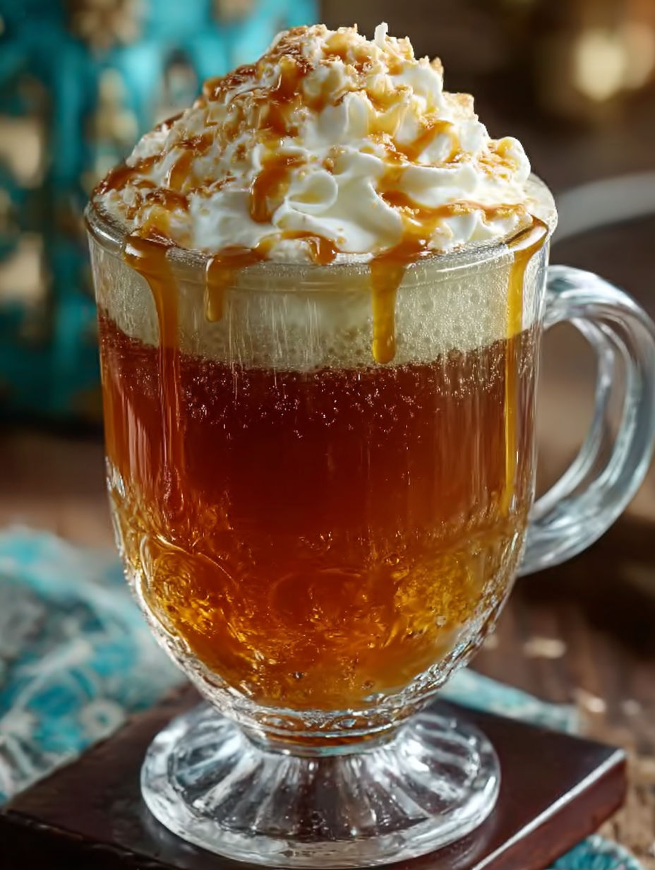 A glass of beer with whipped cream on top.