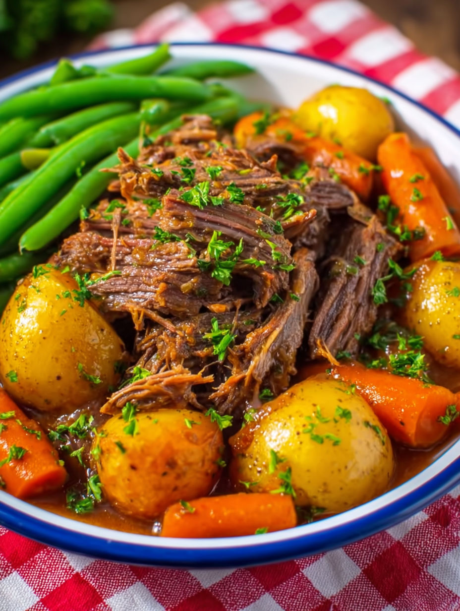 A plate of food with meat and vegetables.
