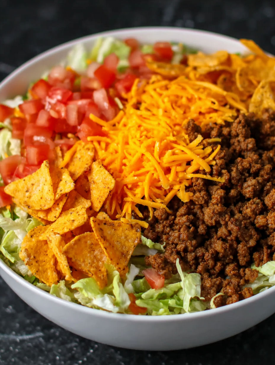 A bowl of Doritos Taco Salad.