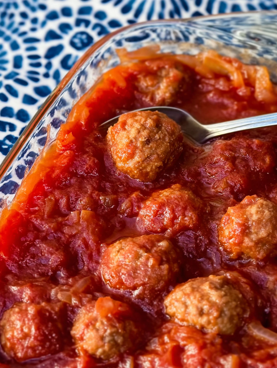 A plate of meatballs in a red sauce.