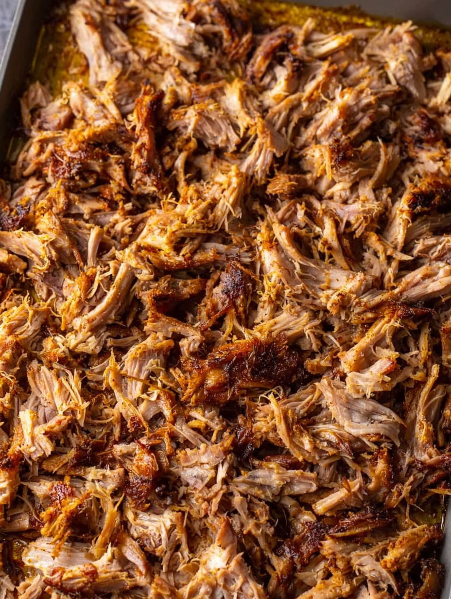 A close up of a delicious pulled pork dish.
